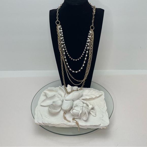 CLAIRE’S Necklace and Earrings Set Multi-Later Chain - Picture 7 of 7